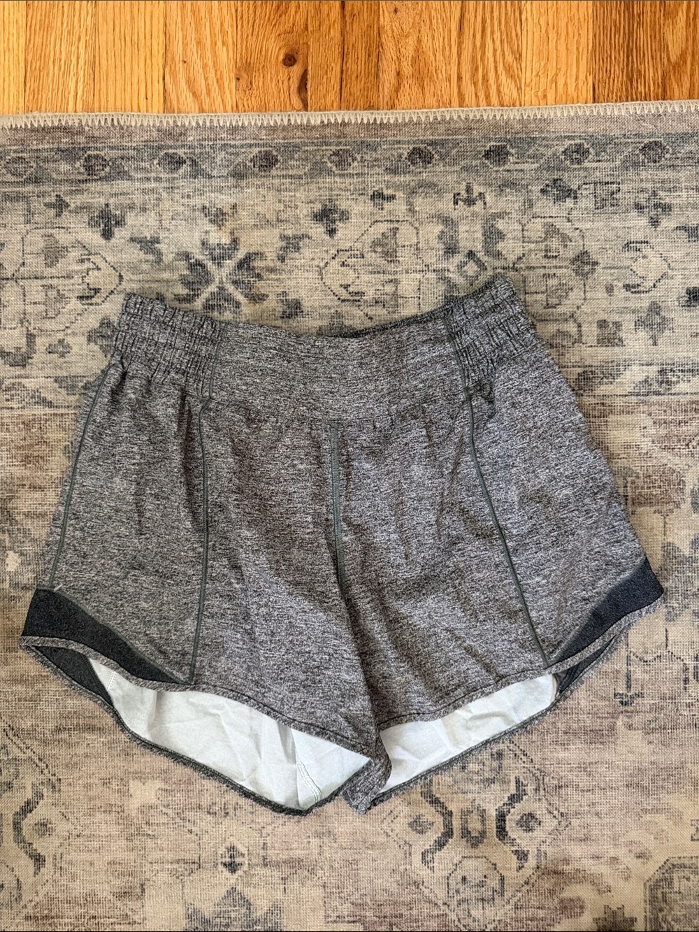 lululemon athletica Heather Gray Athletic Shorts with Contrast Trim